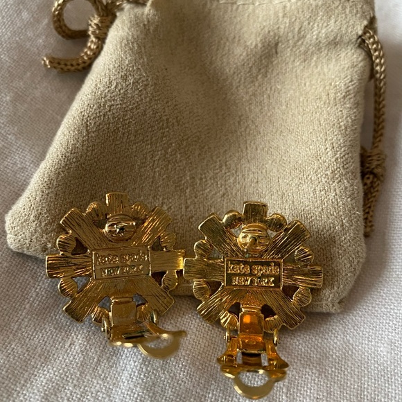 Kate Spade crystal and gold earrings - Picture 3 of 4